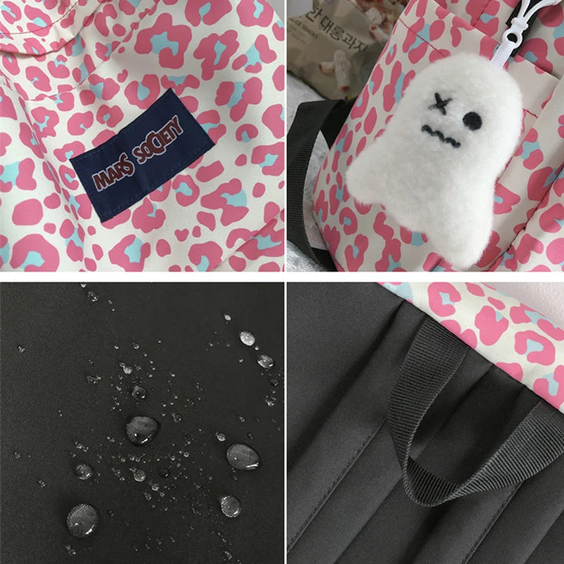 Leopard Print High School Backpack