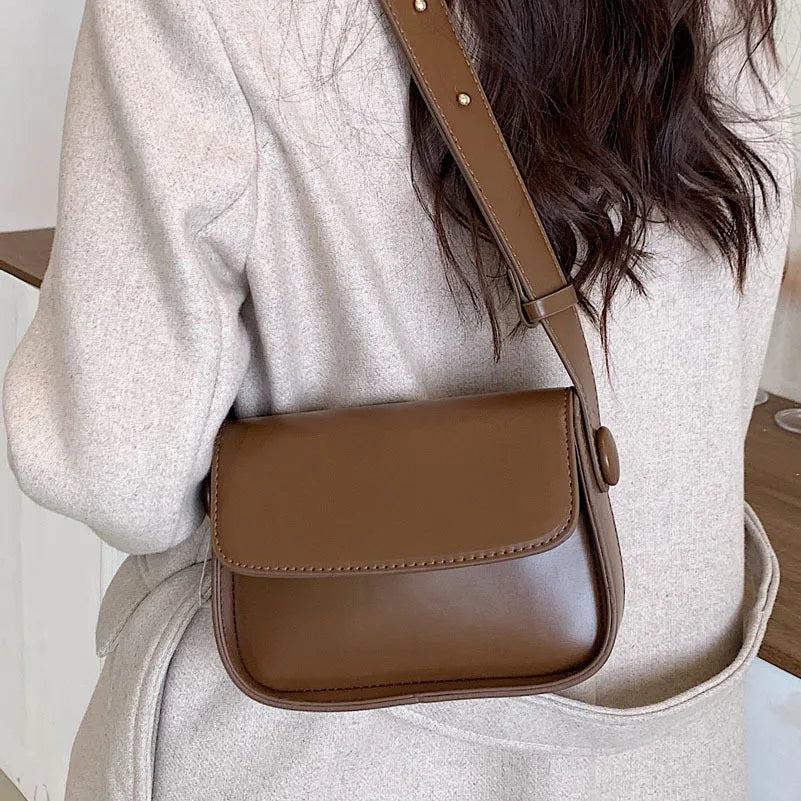 High Sense Leather Small Bag Female Autumn Winter Retro Messenger Bag