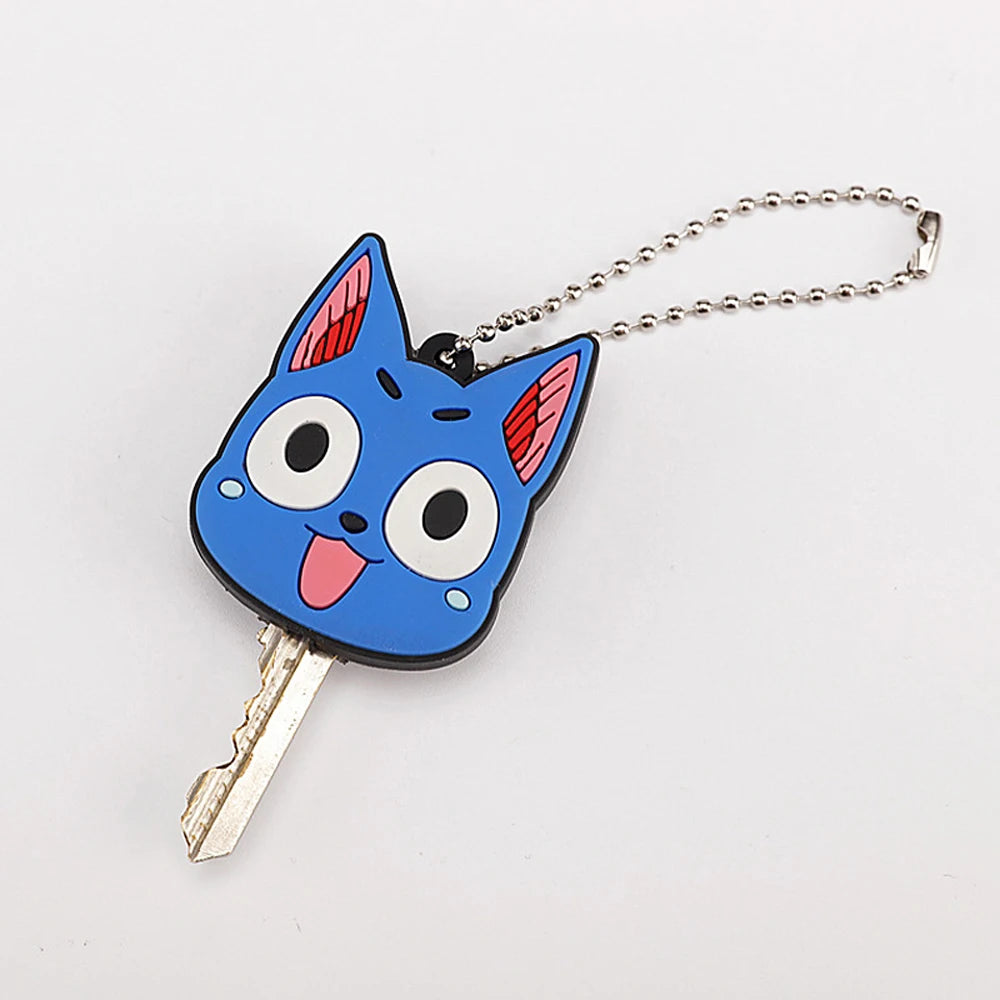 Cartoon Key Cover with LED Lamp Silicone Protective Case Holder Key Chain