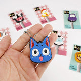 Cartoon Key Cover with LED Lamp Silicone Protective Case Holder Key Chain