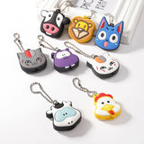 Cartoon Key Cover with LED Lamp Silicone Protective Case Holder Key Chain