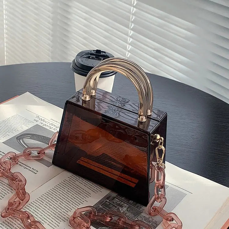 Acrylic Plastic Bags Small Ladies Hand-held Chain Handbags