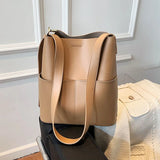 Bucket Bag Messenger Bag Female Casual Large-capacity Soft Leather Commuter Bag
