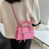 Texture Zipper Shoulder Bag For Women Crossbody Lady Armpit Bag