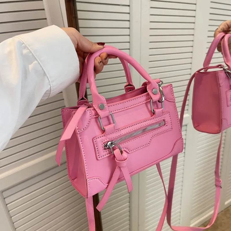 Texture Zipper Shoulder Bag For Women Crossbody Lady Armpit Bag