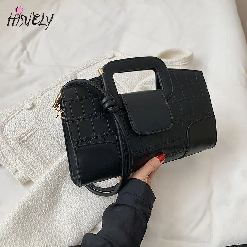 Retro Shoulder Bag Solid Portable Square Bag Autumn All-Match