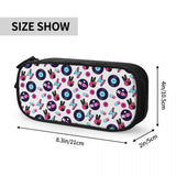 Hippie Seamless Rock Pattern Vinyl Pen Box Student School Anime Zipper Pen Bag