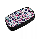 Hippie Seamless Rock Pattern Vinyl Pen Box Student School Anime Zipper Pen Bag