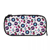 Hippie Seamless Rock Pattern Vinyl Pen Box Student School Anime Zipper Pen Bag