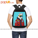 Hipster Shiba Inu Backpack Large Capacity Travel Art Print Shopping Bag