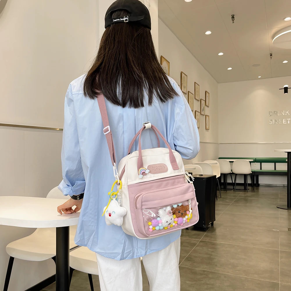 Nylon Large Capacity Backpack for Girls Travel Shopping Bag