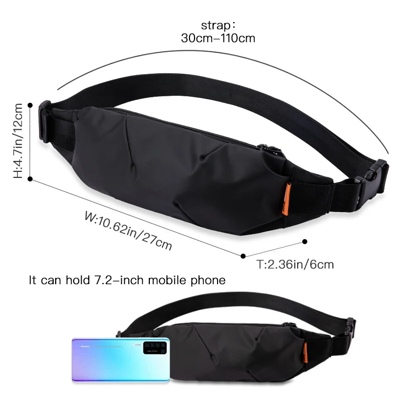 HK Men Fanny Pack Teenager Outdoor Sports Waist Bag Male Shoulder Belt B