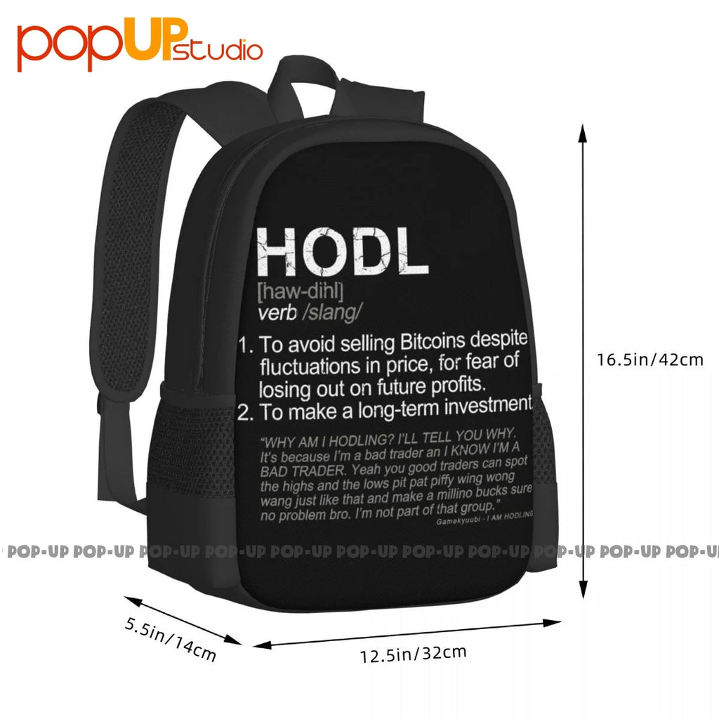 Hodl II Crypto Currencies Large Capacity Backpack