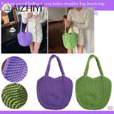 Soft Hollow Weaving Handbag for Women Casual Storage Bag