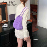 Soft Hollow Woven Handbags Female Storage Bag Casual Solid Style