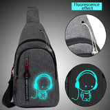 Cartoon Printed Chest Bag Women Messenger Bag Shoulder Bag Small Handbags Female