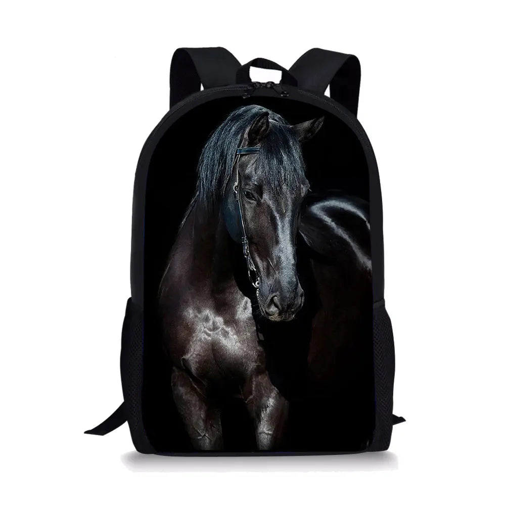 Boys Horse Pattern School Bag Personalized Mochila Infantil