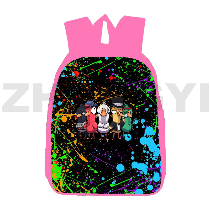 3D Print Goose Goose Duck Game School Backpack 12/16 Inch Waterproof Bookbag