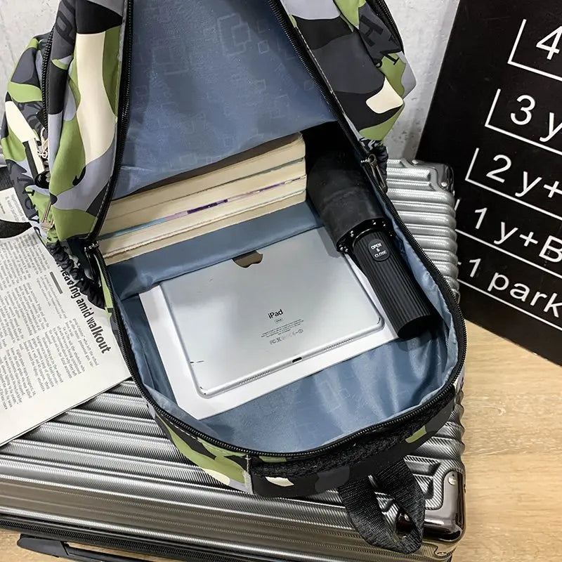 Camouflage Boys Laptop Backpacks Girl Travel Bags School Students