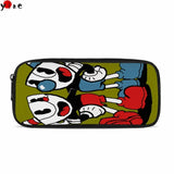 Kid's Cuphead Game Mugman Pencil Case for School Supplies
