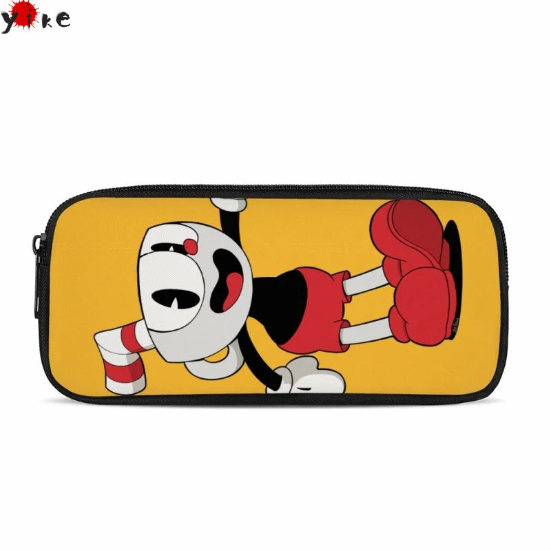 Kid's Cuphead Game Mugman Pencil Case for School Supplies