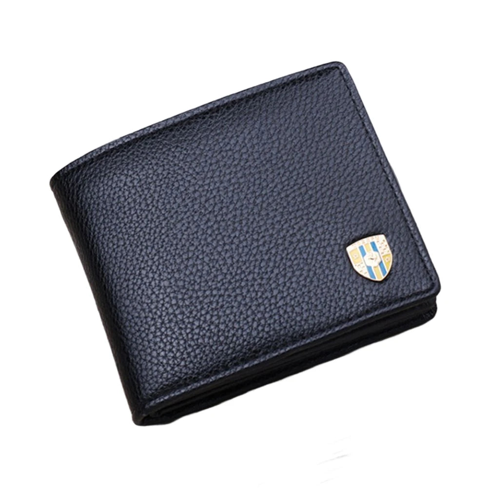 Stylish Men's Short Leather Wallet Money Clip Carteira Masculina