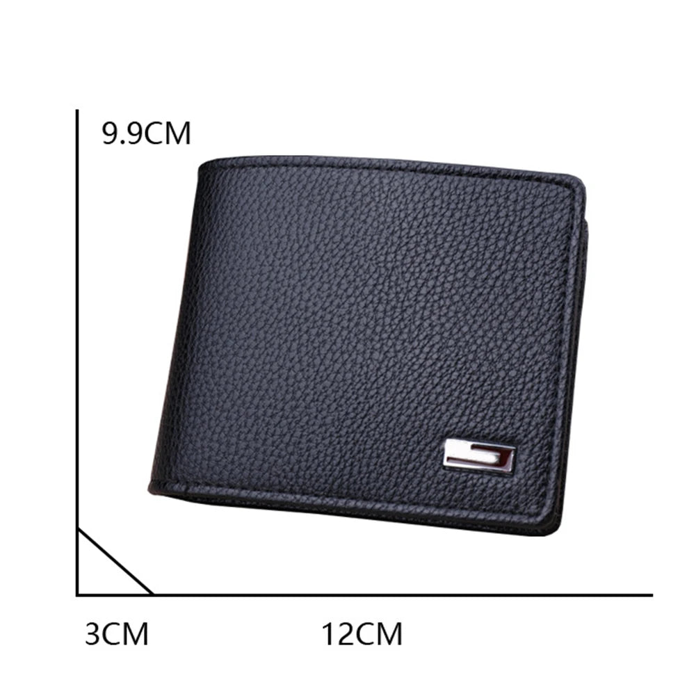 Stylish Men's Short Leather Wallet Money Clip Carteira Masculina