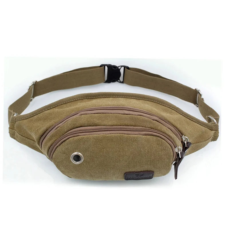 Casual Waist Pack Canvas Small Capacity Crossbody Men Women Fanny Bag