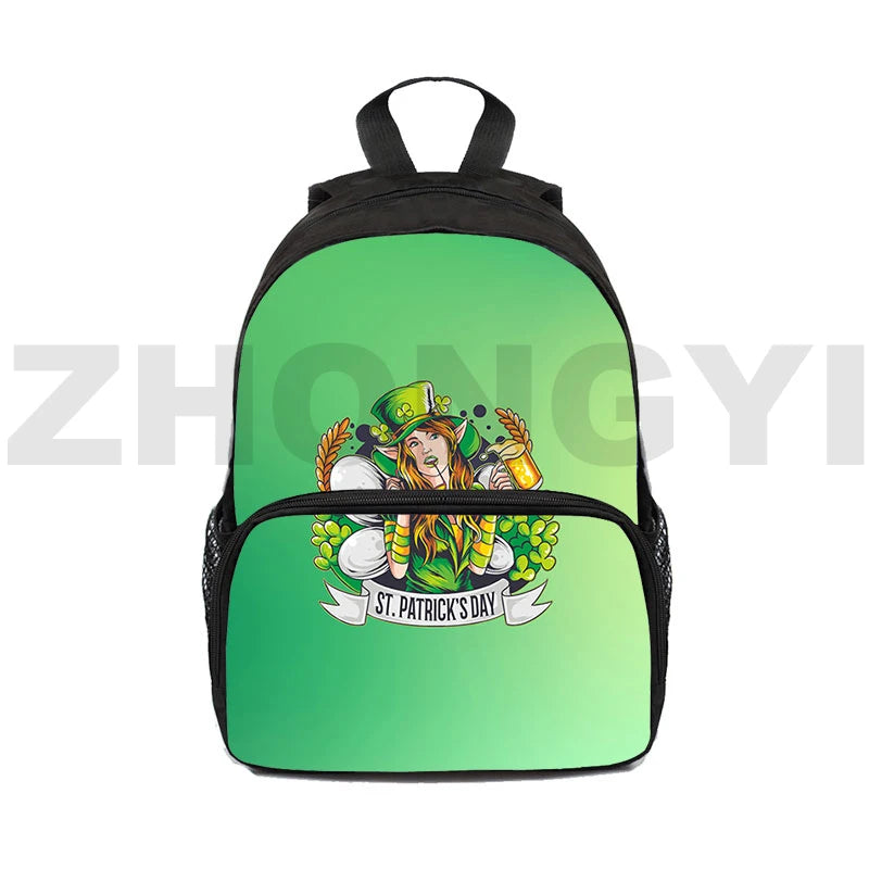 Anime St Patrick's Children's 3D Print School Backpack for Teenagers