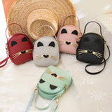 Cat Crossbody Messenger Bag Leather Purse Women Shoulder Backpack