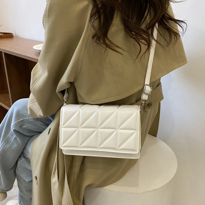Women Shoulder Bag Solid Pu Leather Handbags And Purses Flap Crossbody Bags
