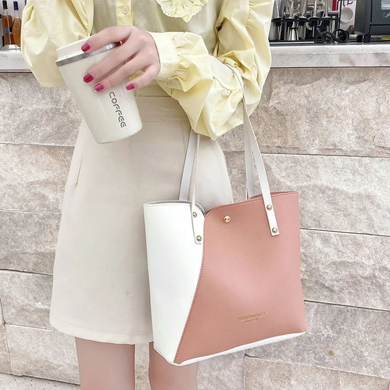 Large Women's Bag Shoulder Bags High Pu Leather Ladies Wild Bags
