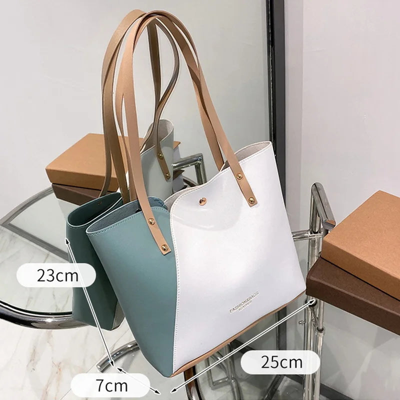 Large Women's Bag Shoulder Bags High Pu Leather Ladies Wild Bags