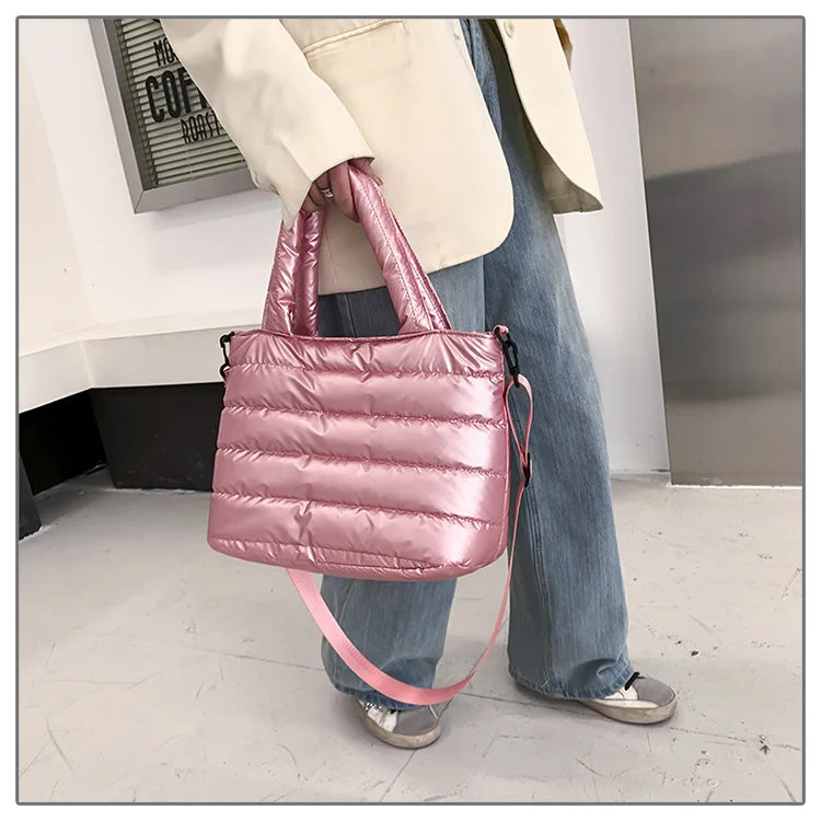 Winter Mobile Space Glove Bag Female Down Jacket Shoulder Handbag