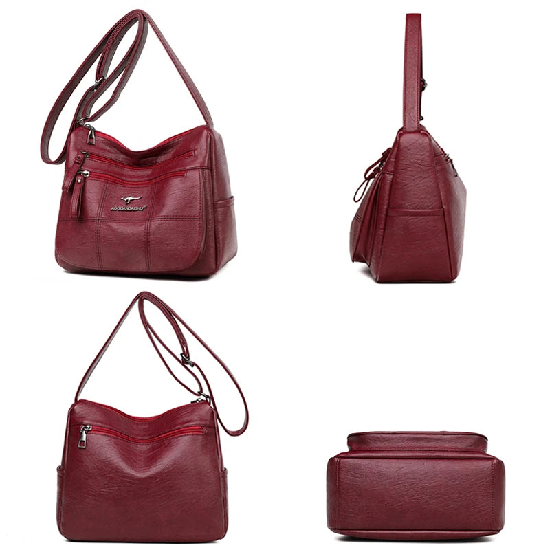 Soft Leather Handbags Purses Women Shoulder Crossbody Messenger Bags