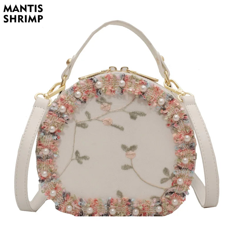 Sweet Lace Round Handbag Women Crossbody Bags