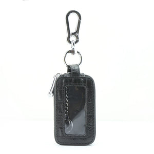 Crocodile Pattern Car Key Bag Double Zipper Keychain Case