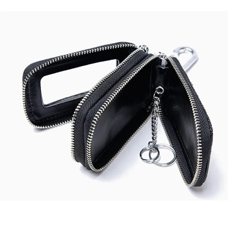 Crocodile Pattern Car Key Bag Double Zipper Keychain Case
