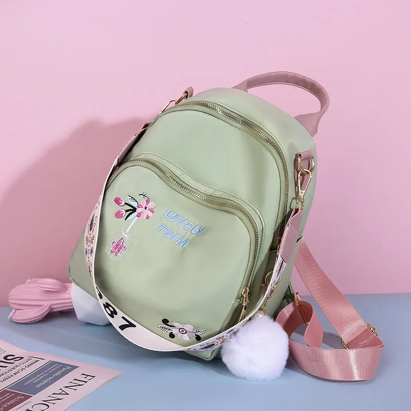 Women Ethnic Style Oxford Cloth Backpack Small Fresh Embroidery