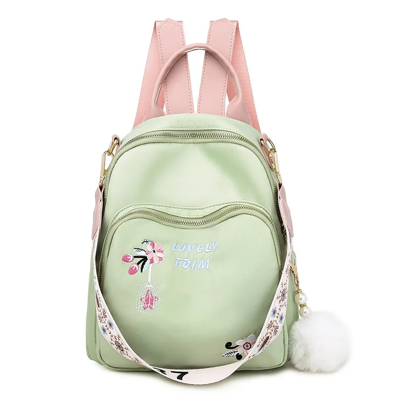 Women Ethnic Style Oxford Cloth Backpack Small Fresh Embroidery