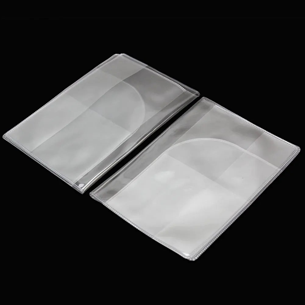 2 x Transparent Passport Holder Cover Case Travel Wallet Protector Folder