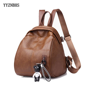Vintage Leather Backpack for Women - Travel Shoulder Bag