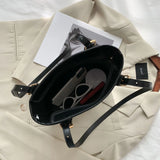 Houndstooth Shoulder Bags Women Large Capacity Underarm Bucket Handbags