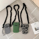 Houndstooth Single Shoulder Messenger Bag Women Mini Phone Bags