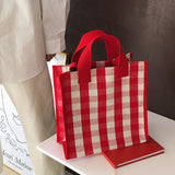 Plaid Shoulder Crossbody Bag Canvas Tote for Girls