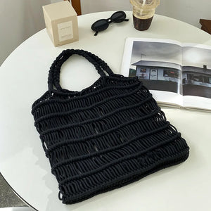 Bohemian Summer Handbag Women Cotton Crochet Tote Bag