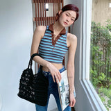 Bohemian Summer Handbag Women Cotton Crochet Tote Bag