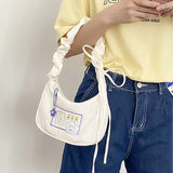 Canvas Shoulder Purse Bag Zipper Interior Pocket Handbag for Women