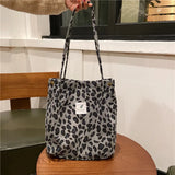 Leopard Shoulder Bag Large Capacity Girl Student Shopping Bags