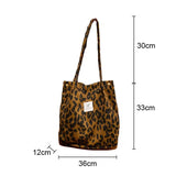 Leopard Shoulder Bag Large Capacity Girl Student Shopping Bags
